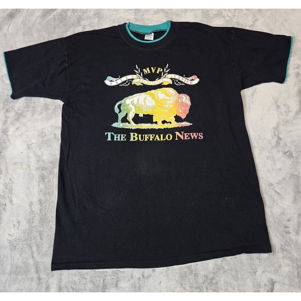 Vintage Single Stitch Buffalo News T-Shirt Men's Size XL Velva Sheen Tag